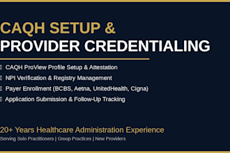 set up your caqh profile, provider credentialing and enrollment