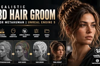 create realistic 3d hair groom for metahuman unreal engine