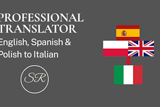 translate english, polish and spanish to natural italian
