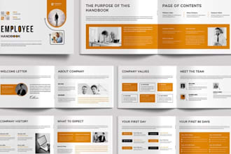 design employee handbook, company profile, business brochure, booklet design