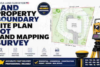 usa land survey, boundary survey, alta survey, site plan ca tx fl ny nc nj