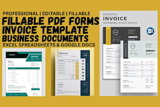 create fillable pdf form, invoice template, business document excel, google doc
