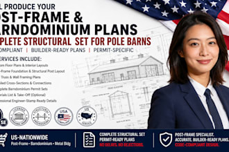 design post frame, barndominium, and pole barn structural architectural plans
