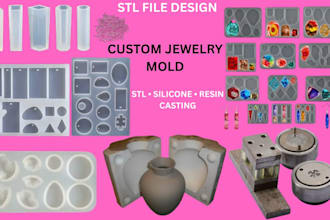 design custom jewelry mold silicone resin mold 3d printable stl for casting