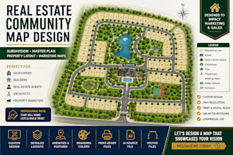design real estate subdivision community property master plan maps for marketing