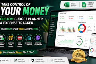 create budget planner, expense tracker, finance spreadsheet in excel template