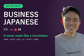 localize your english app, site or docs into natural business japanese
