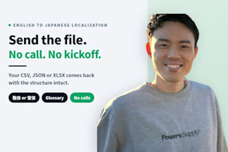 localize your english app, site or docs into natural business japanese