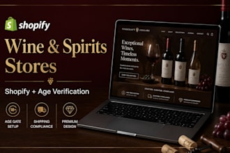 build shopify wine store, design or redesign spirits brand with age verification