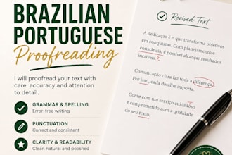 proofread and edit brazilian portuguese texts