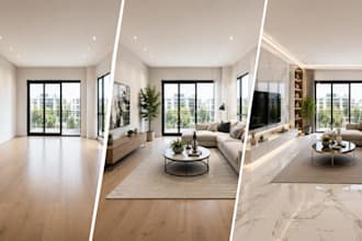 photorealistic virtual staging furniture placement home staging and renovation