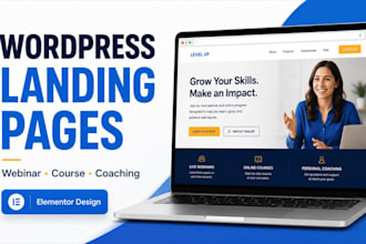 design wordpress webinar, online course, and coaching landing pages