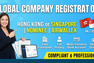 form your offshore company in hong kong or singapore with bank account