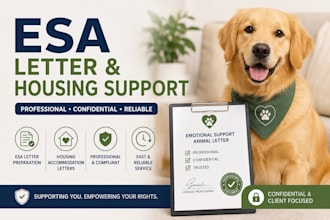 provide a professional emotional support animal esa letter