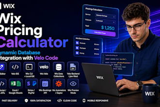 wix pricing calculator wit dynamic wix database integration with wix velo code