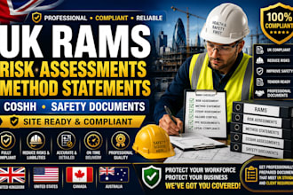 prepare UK rams, risk assessments, method statements, coshh safety documents