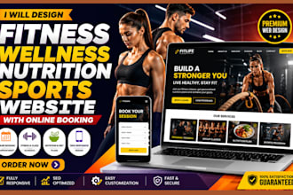 design fitness wellness nutrition sports website with online booking