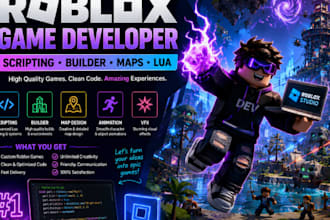 be your roblox game developer for scripting, builder, maps and lua
