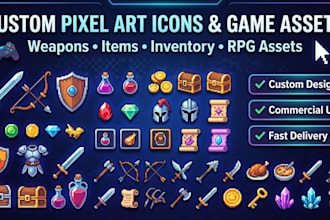 create custom pixel art icons, weapons, items, and inventory game assets