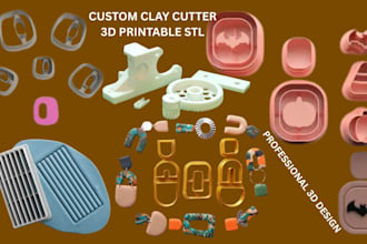 design custom clay cutter 3d printable polymer clay cutter stl file set 3d model
