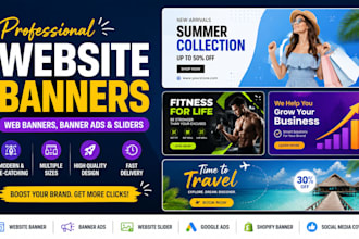 design website banner, web banner, banner ads , website slider, hero banner