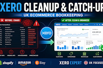 do xero cleanup catch up bookkeeping and financial report for UK ecommerce brand