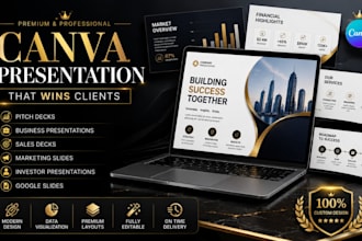 do canva presentation slides, pitch deck, business sales deck marketing slides