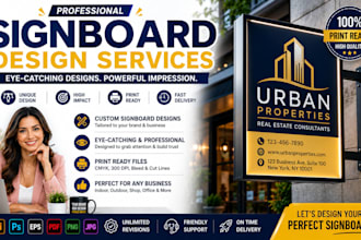 design storefront signage, yard sign, signboard