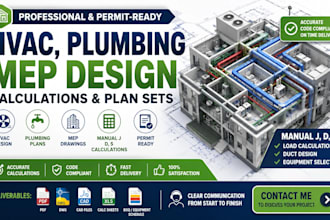 design hvac, mep, plumbing plans, manual j, d, s calculations