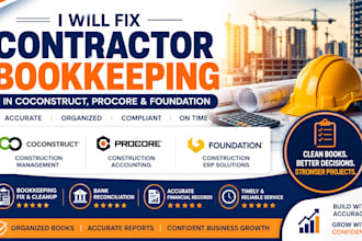 fix contractor bookkeeping in coconstruct, procore and foundation