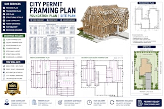 do structural, framing, and foundation plans for residential, commercial permit