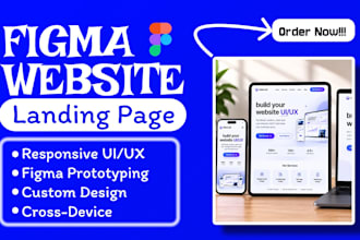 design website landing page with responsive UI UX and prototype design on figma