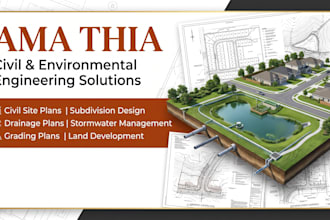 civil site plan, land subdivision drainage and grading plan in florida georgia