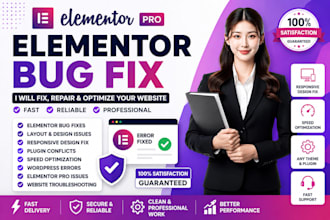 fix elementor bugs, wordpress errors, and website issues professionally