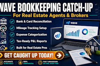 catch up wave bookkeeping and organize mileage expense tracking for agents