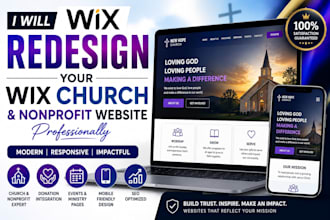 redesign your wix church and nonprofit website professionally