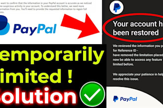 appeal your paypal limitation accounts restoration, new account creations