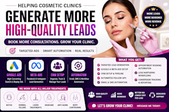 generate cosmetic clinic leads with google ads, meta ads, CRM setup, and