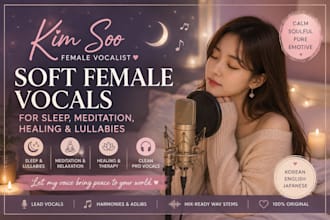 record soft female vocals for sleep, meditation, healing and lullabies