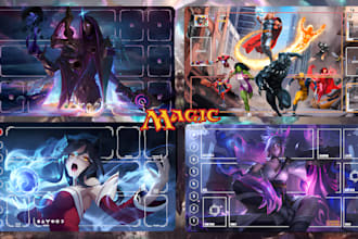 design custom mtg playmat anime tcg deskmat for yugioh, pokemon, board game art