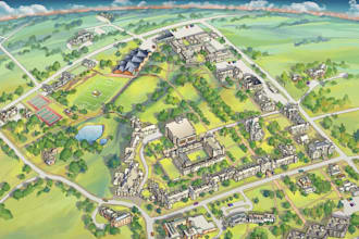 design a 3d isometric event, festival, venue, site plan or vector map