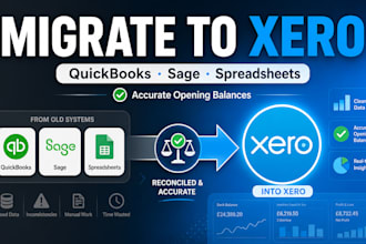 migrate your books from quickbooks, sage or spreadsheets to xero and reconcile