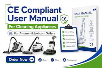 write ce compliant user manuals for cleaning appliances on amazon and bol com