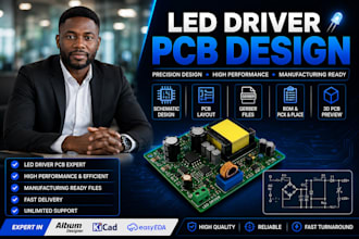 design professional led driver pcb schematic and gerber files