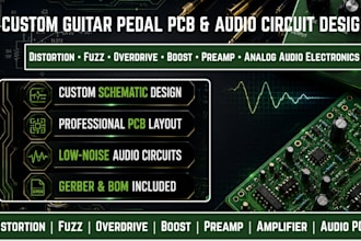 design custom guitar pedal pcb, distortion, fuzz, overdrive and preamp circuits