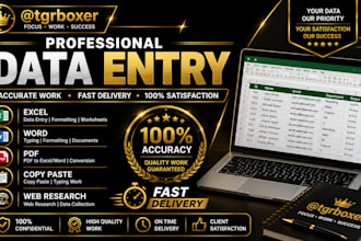 do accurate data entry, copy paste, web research and excel work