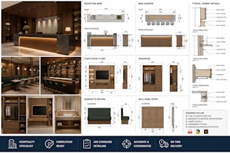 provide restaurant and hotel joinery shop drawings