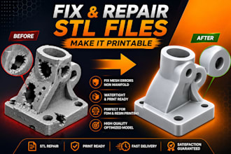 fix non manifold, repair, modify, optimize stl files and make them 3d printable