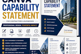 create editable canva capability statement for contractors and businesses