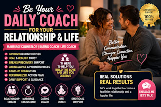 be your daily coach for your relationship and life,  marriage counselor dating